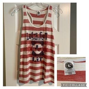 “Let’s get lit” 4th of July racer back  tank size large